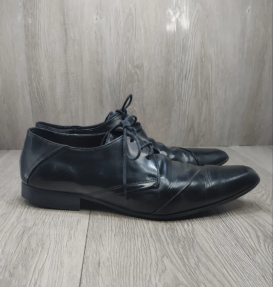 Aldo Oxford Shoes Lace Up Black Wrap Pointed Almond Toe EU 41 US‎ 8 Derby